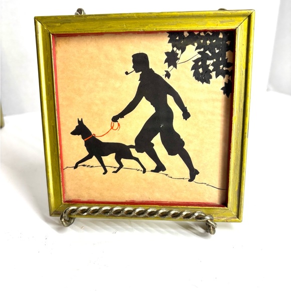 Antique Buzza Company Craftacres Silhouette Art Deco Framed Art from 1920s Rare! - Picture 4 of 13
